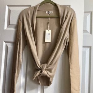 My Tribe knit leather sleeve Cardigan Wrap